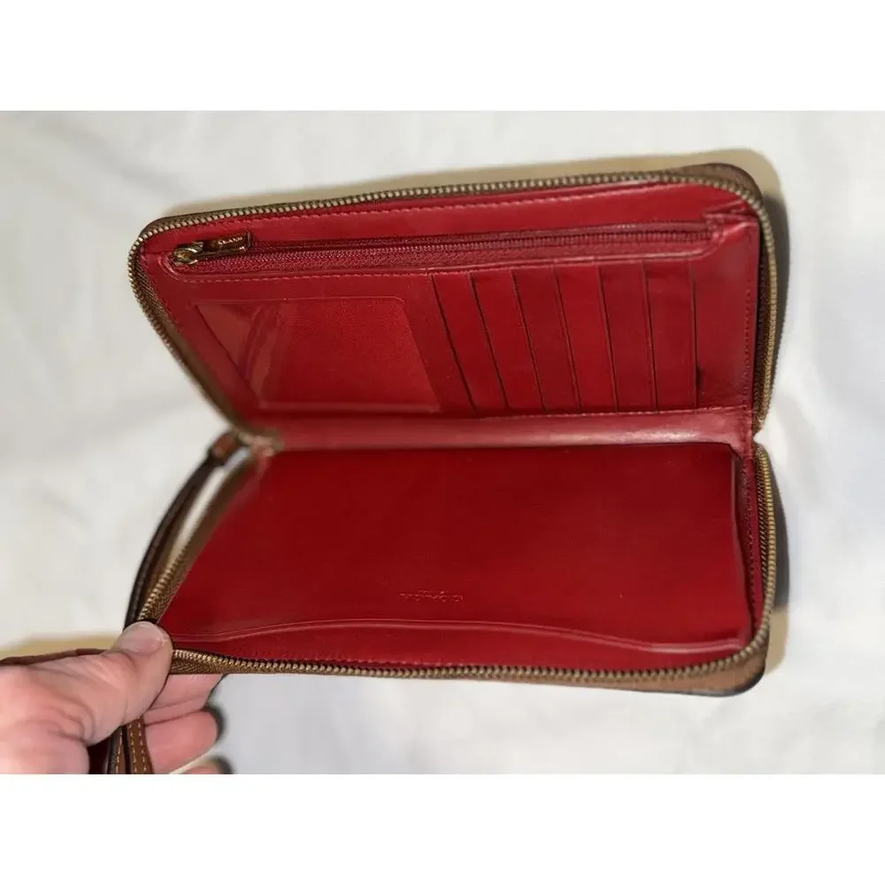 Coach Large Phone Wallet In Rainbow Signature Canvas C1872 - Picture 8 of 9